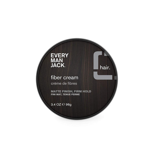 Every Man Jack Mens Fiber Cream - Add All Day Thickness and Texture with a Strong, Pliable Hold, Matte Finish, and Low Shine - Non-Greasy, For All Hair Types, Fragrance Free - 3.4-ounce - 1 Tin