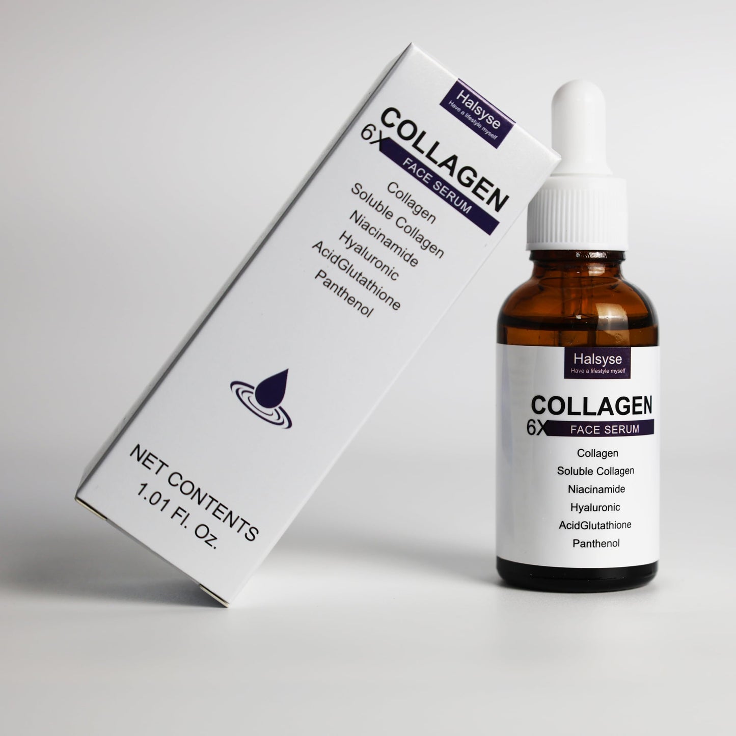 Anti-Aging Collagen Face Serum with Niacinamide & Glutathione – Firming, Deep Hydrating & Brightening Serum with Hyaluronic Acid for Improving Appearance of Fine Lines, Wrinkles & Skin Elasticity