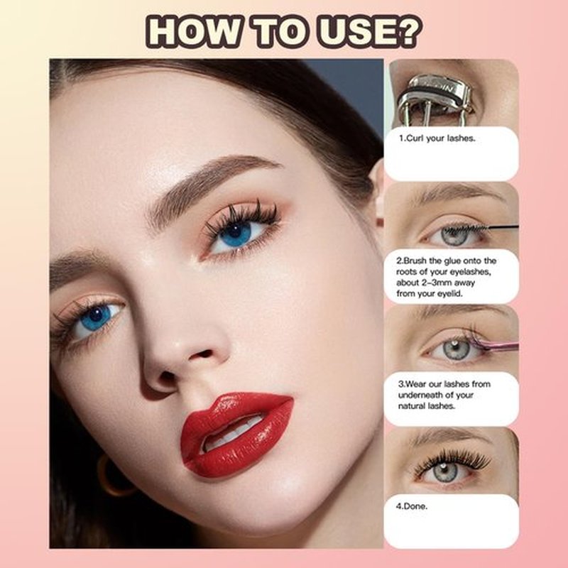 BERSHNOR Natural Manga Lashes Clusters DIY Individual Doll Eyelashes Faux Mink Fake Clusters Lashes