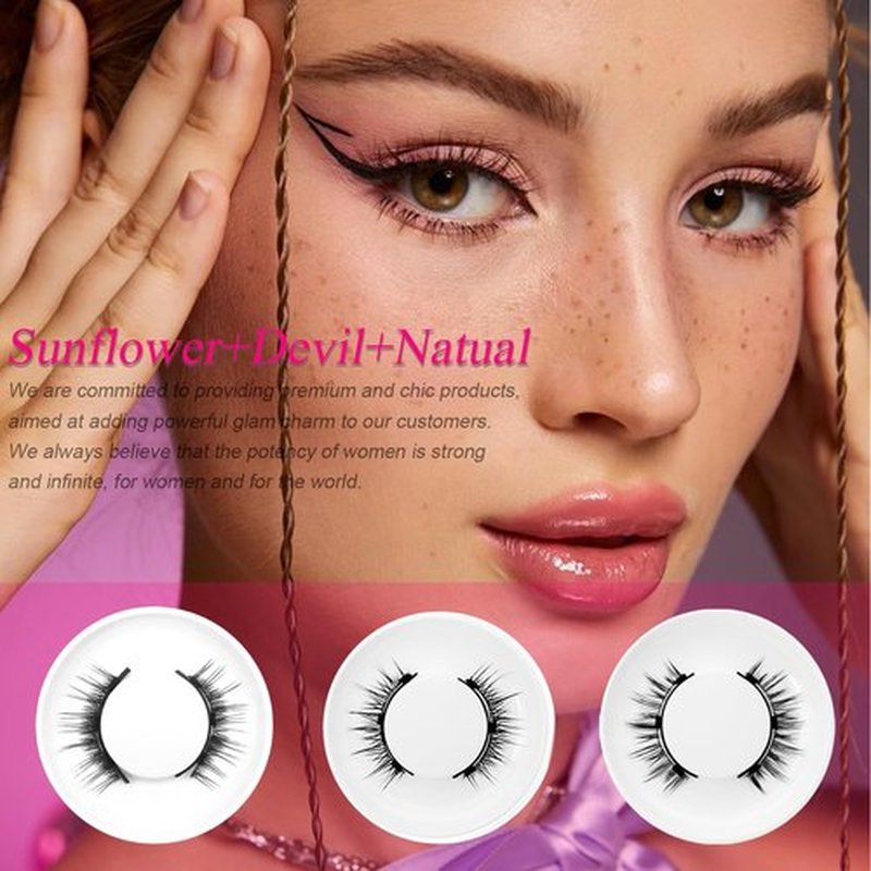 Krafty Magnetic Eyelashes,Magnetic Eyelashes with Applicator，Krafty Magnetic Eyelashes Without Eyeliner Natural Reusable，Reusable Eyelashes Magnetic Lashes，Magnetic Lashes Kit Easy to Wear and Remove