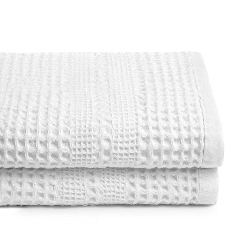 GILDEN TREE Waffle Towels for Bathroom, 100% Cotton Quick Dry Towel, Waffle Bath Towels Large, Absorbent Lightweight Travel Towel, Bath Towels Set of 2, Classic Style (White)