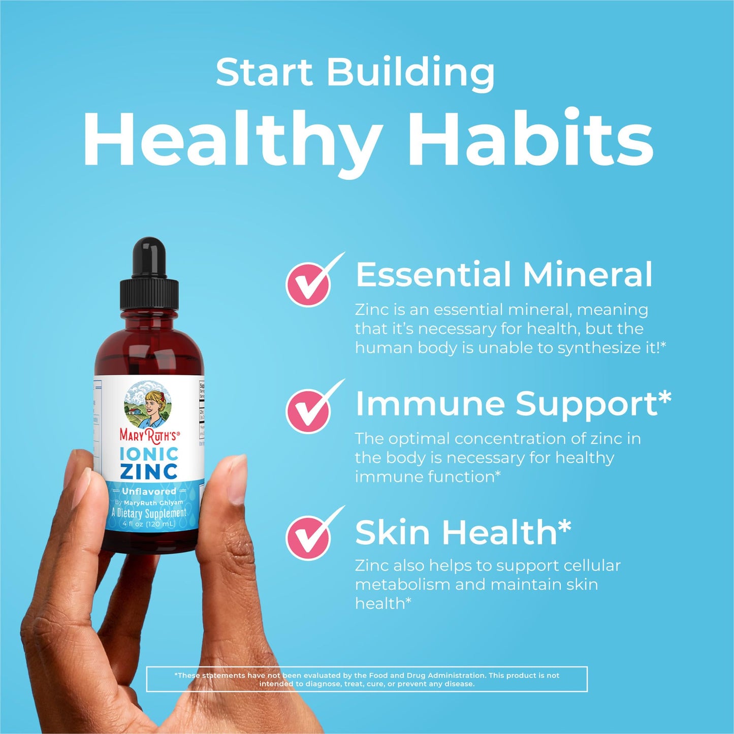 MaryRuth's Organic Liquid Zinc Drops for Kids, Immune Support, Vegan, 2oz