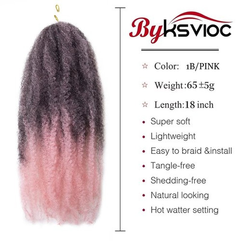 6 Packs Marley Hair 18 Inch Marley Twist Hair Afro Twist Marley Braiding Hair for Faux Locs Crochet Hair Synthetic Hair Extensions