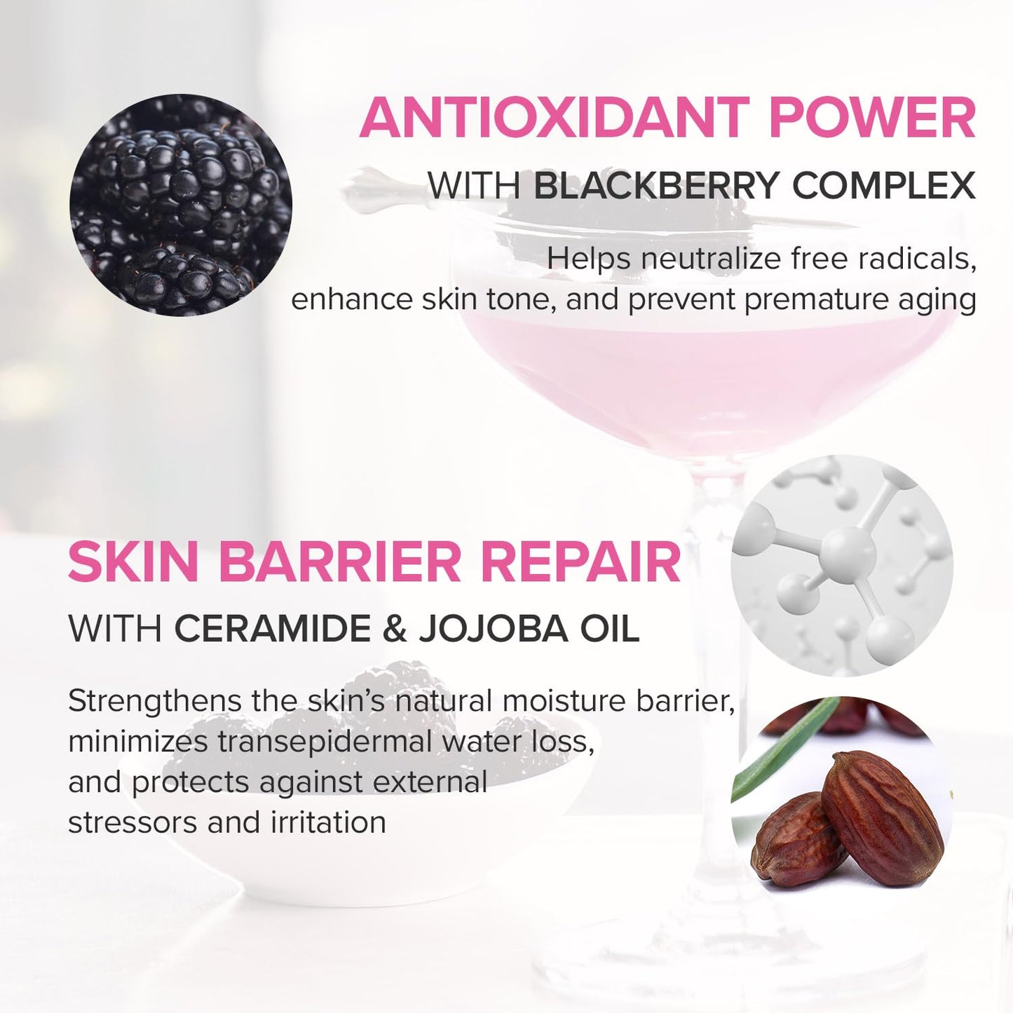 Mary&May Vegan Blackberry Cream Essence – Shake-to-Mix Dual-Phase Milky Toner, Ceramide + Blue Lotus Water, Barrier Support for Dry/Sensitive Skin, Unscented & Alcohol Free, 140ml (4.73 fl oz)