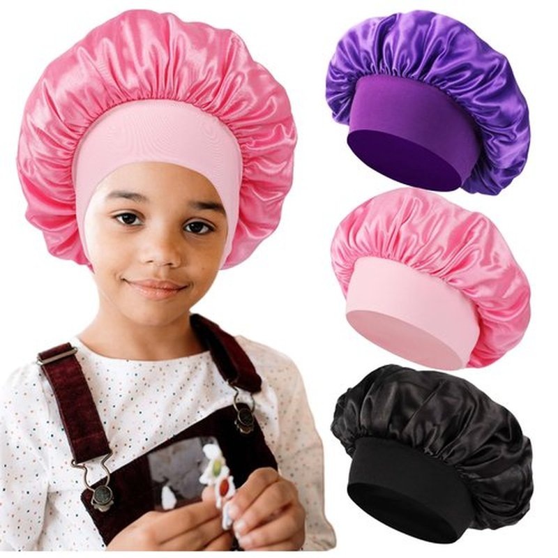3 PCS Kids Bonnets for Girls,Silk Bonnet for Sleeping Kids,Bonnet for Kids,Toddler Bonnet for Boys and Girls,Small