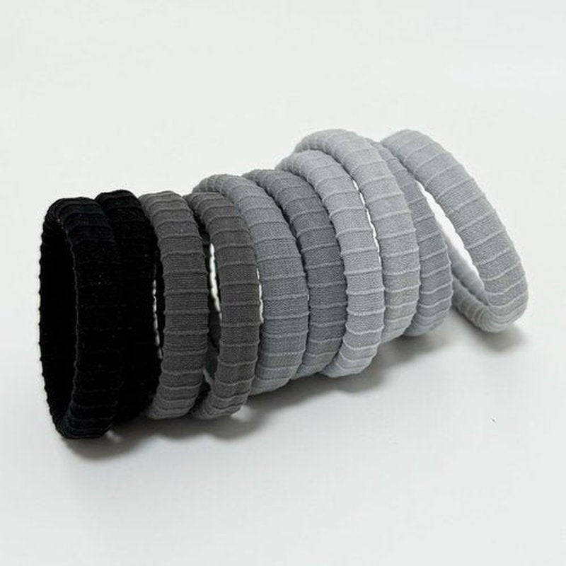 Jseng 10Packs Seamless Hair Ties for Women - No Damage Elastic Ponytail Holders Hair Accessories for Thick Curly Hair - Cool Toned Blue
