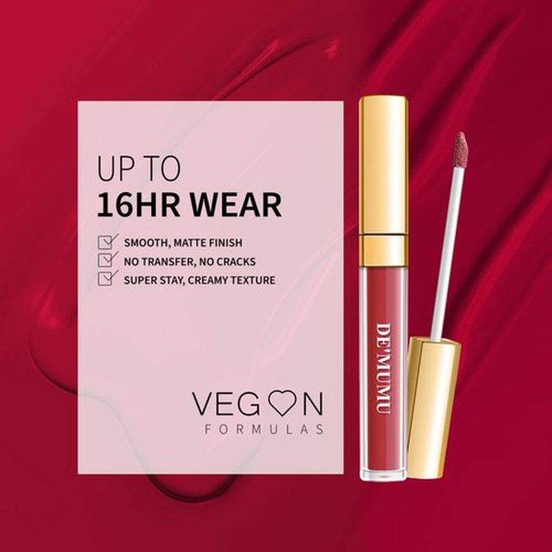 DE'MUMU Dark Red Lipstick Matte for Women Superstay Wine Red Long Lasting Lipstick Smudgeproof Liquid Lipsticks Cruelty Free Lip Makeup (DM30 Witch Red)