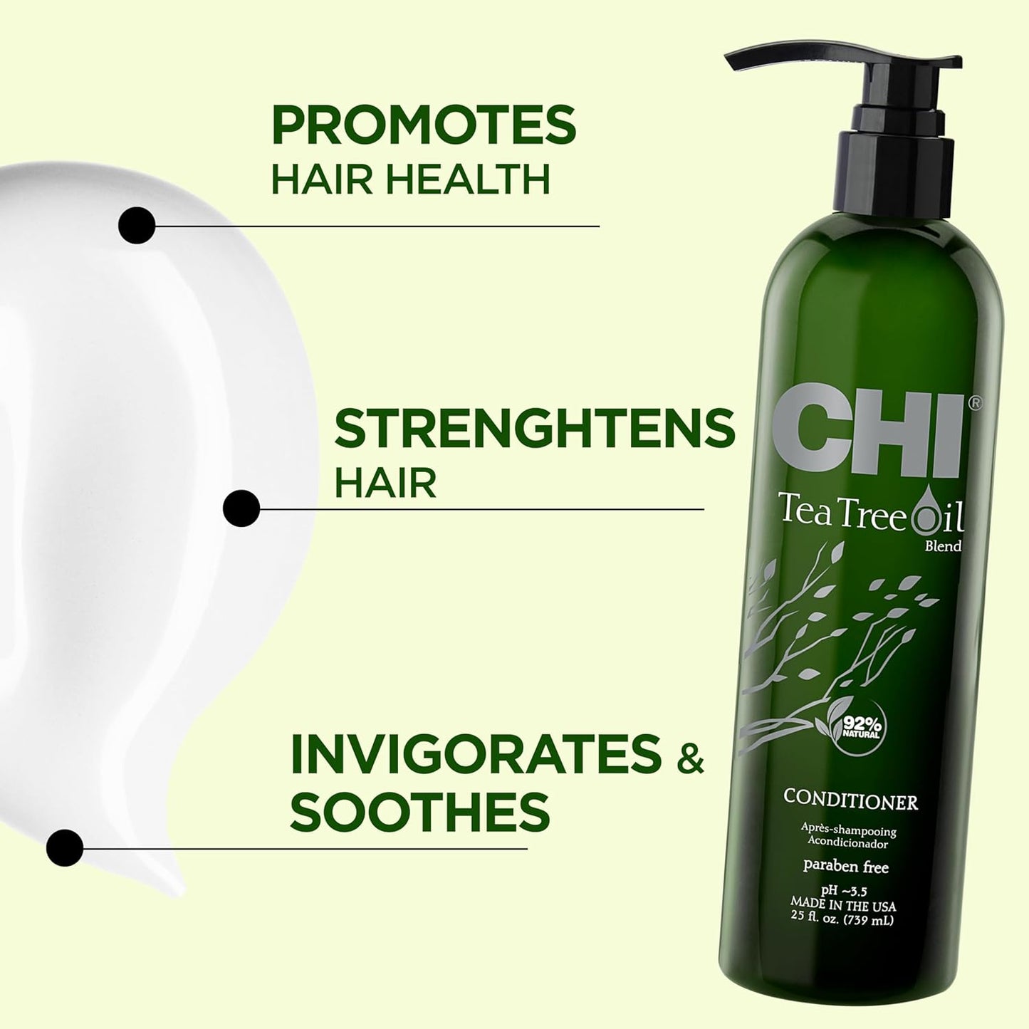 CHI Tea Tree Oil Shampoo, Strengthening Shampoo For Gently Cleansing Hair & Removing Impurities, Sulfate, Paraben, & Cruelty-Free, 25 Oz