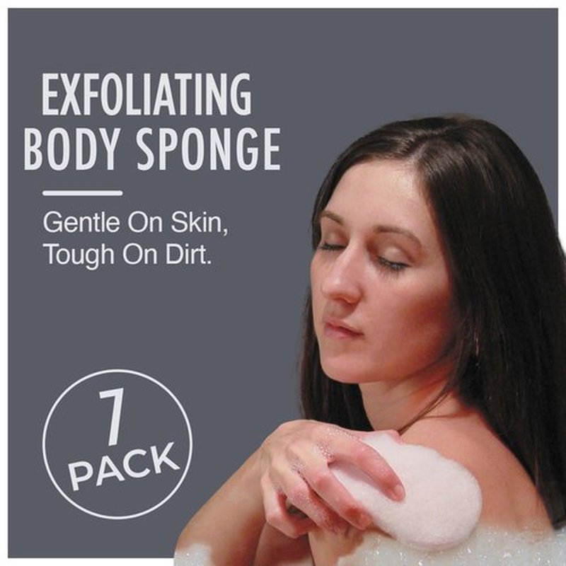 HartFelt 7 Pack Body Exfoliation Beauty Box with Body Wash Scrubber | Super Soft Exfoliating Bath Sponges for Shower Women & Men | Chemical-Free Bathing Sponge Set for Dead Skin Removal | Gift Box