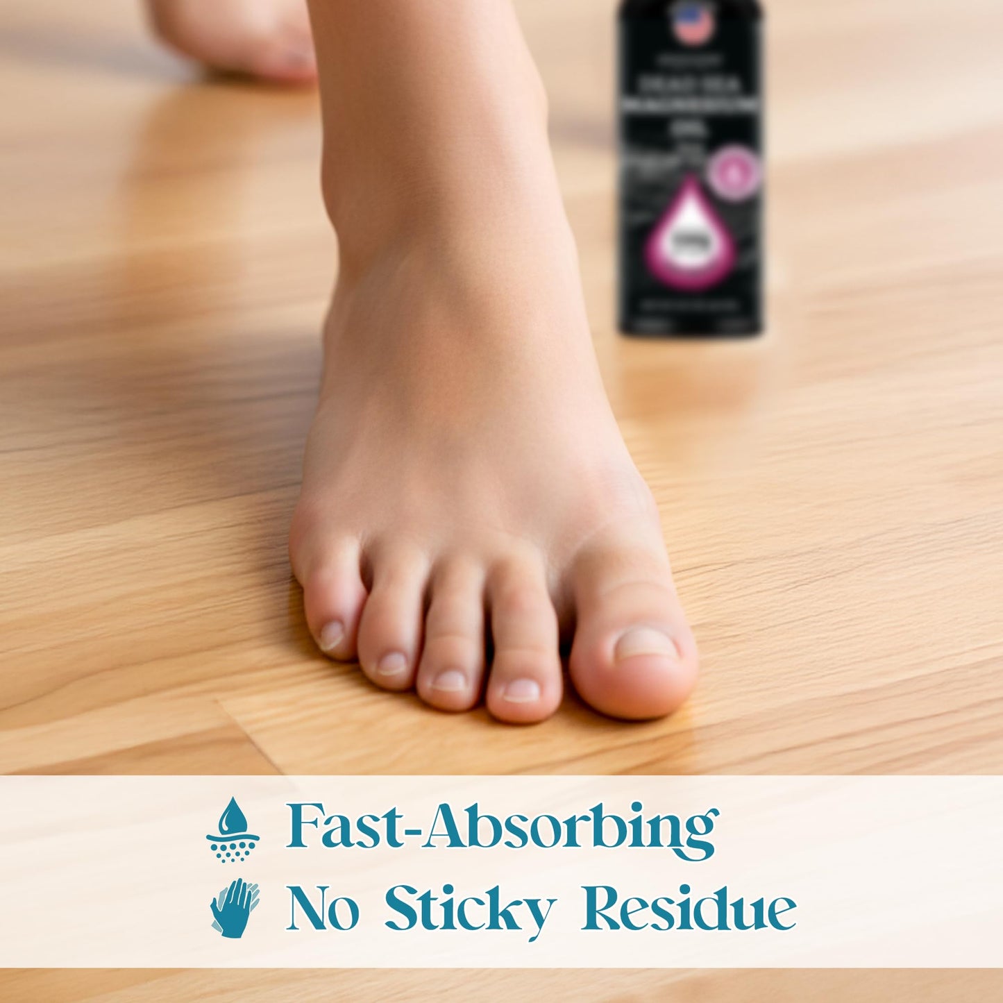 Aromasong Pure Magnesium Oil Spray Rose Scent, Topical Magnesium for Feet & Legs, Extra Strength Magnesium Oil (23mg in Each Spritz), Made in USA, Clean & Natural Formula, 8 oz