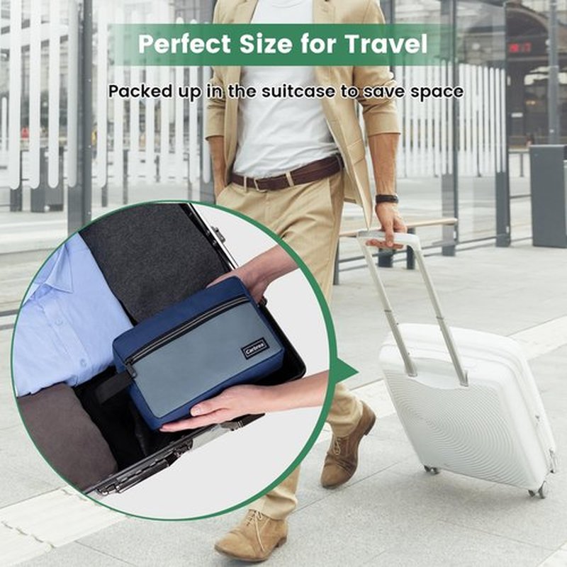 Carbrea Travel Toiletry Bag - Small Toiletry Bag for Men Skincare Bag Doop Kit for Toiletries Accessories Gifts - Navy Blue