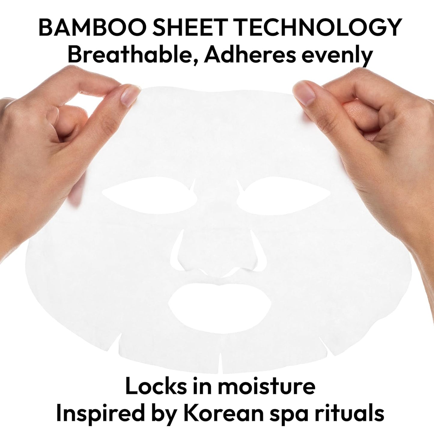 Korean Bamboo Sheet Face Mask - 99% Natural Hibiscus & Peptide Complex | Moisture & Firming Glow, 1 Sheet