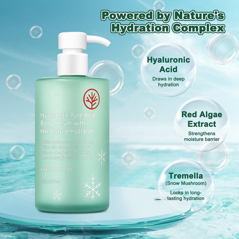 Hyaluronic Acid Body Serum - Lightweight, Fast-Absorbing Hydration for Silky Smooth Skin | Non-Greasy Formula