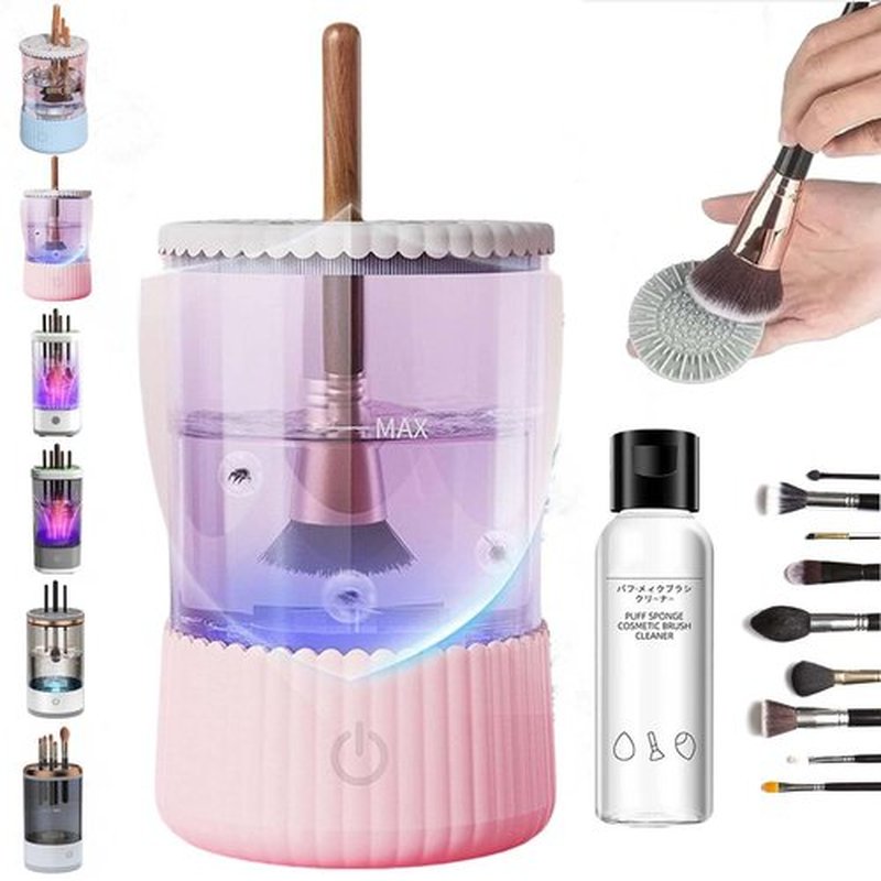 The Cozy Luna, Cozy Luna, The Cozy Luna Brush Cleaner, Cosmetic Brush Cleaner, Waterproof Automatic Makeup Brush Cleaner for Makeup Brush Set (Plug-in,Pink)
