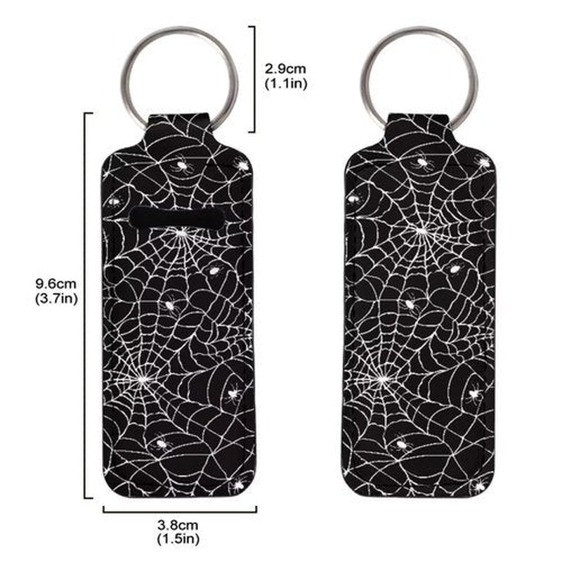 SEANATIVE Cobweb 5PCS Chapstick Holder Key Chain Cute Lip Balm Holder Keychain Clip on Lipstick Lip Gloss Keychain Sleeve Holder for Travel Accessories
