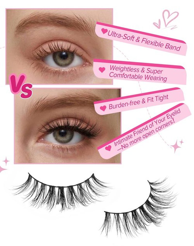 Natural Mink Lashes Wispy Lashes Fluffy Eyelashes Short Fake Lashes Volume False Lashes C Curl Eye Lashes Pack 17mm 82-SUGAR