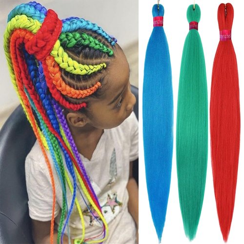 Colors Braiding Hair Pre stretched 28 Inches 3 Bundles Extensions Synthetic Hair Three Color Mix Diy Combinations