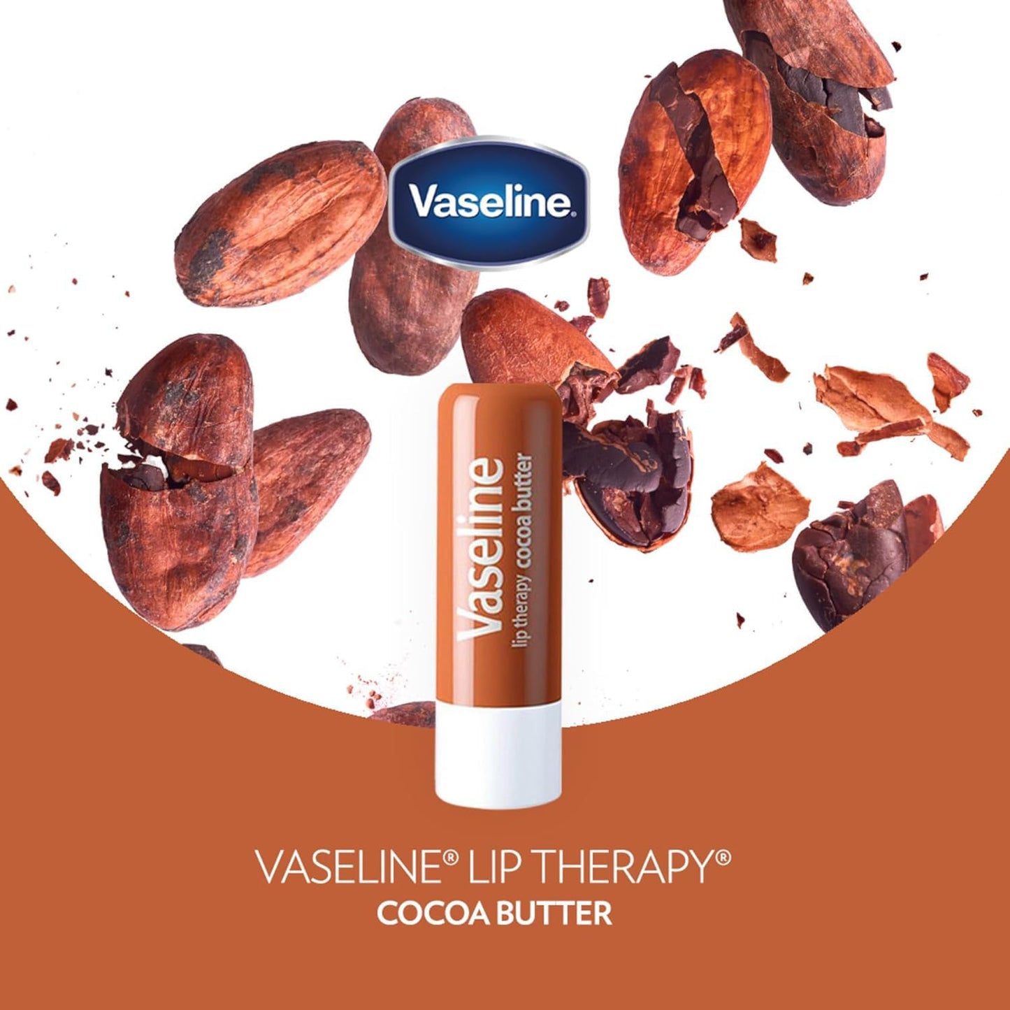 Vaseline Lip Therapy Cocoa Butter, Fast-Acting Nourishment, Ideal for Chapped, Dry, or Cracked Lips, Lip Balm Stick, 0.16 Oz (Pack of 4)