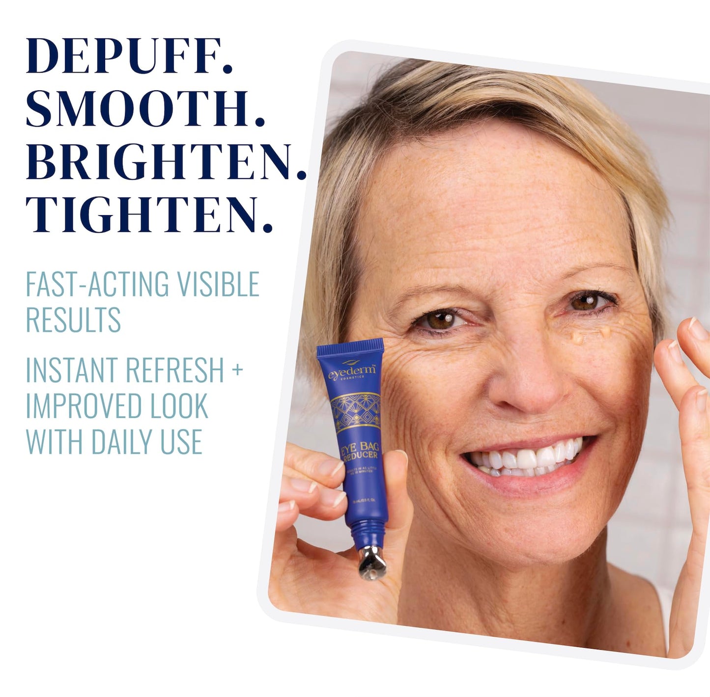 Eyederm Cosmetics Eye Bag Reducer Cream | Refreshing Under Eye Cream for Dark Circles, Puffiness and Bags Under Eyes | Ophthalmologist-Developed, Free From Common Irritants | 0.5 fl oz