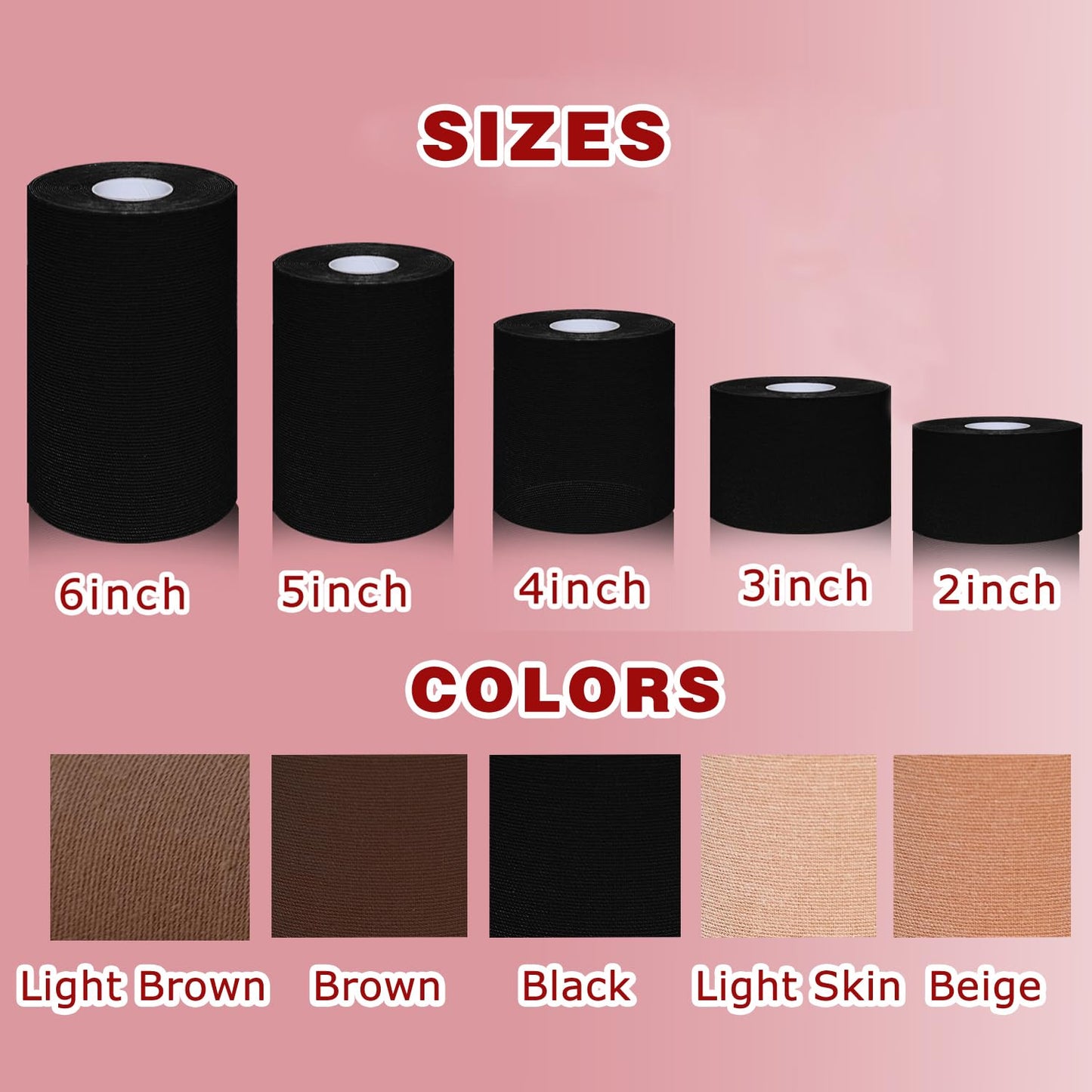 BEWTEIM Large Breast Tape, 4 inch Wide Boobtape Light Brown