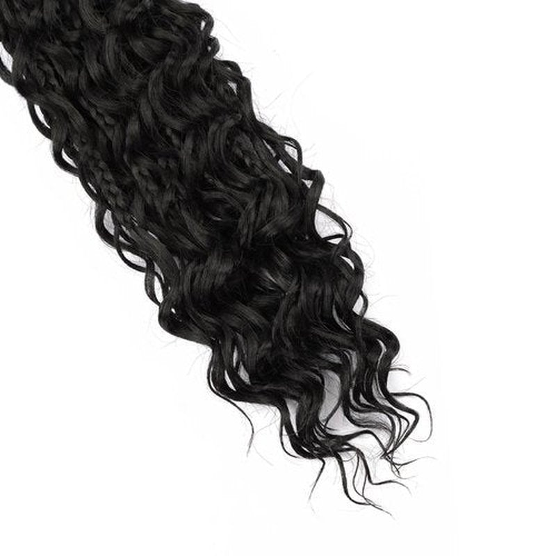 Goddess Box Braids Crochet Hair 12 Inch Boho Box Braids 8 Packs Crochet Box Braids for Black Women Pre-looped Bohemian Box Braids Crochet Braids Curly Ends Synthetic Braiding Hair Extension 1B