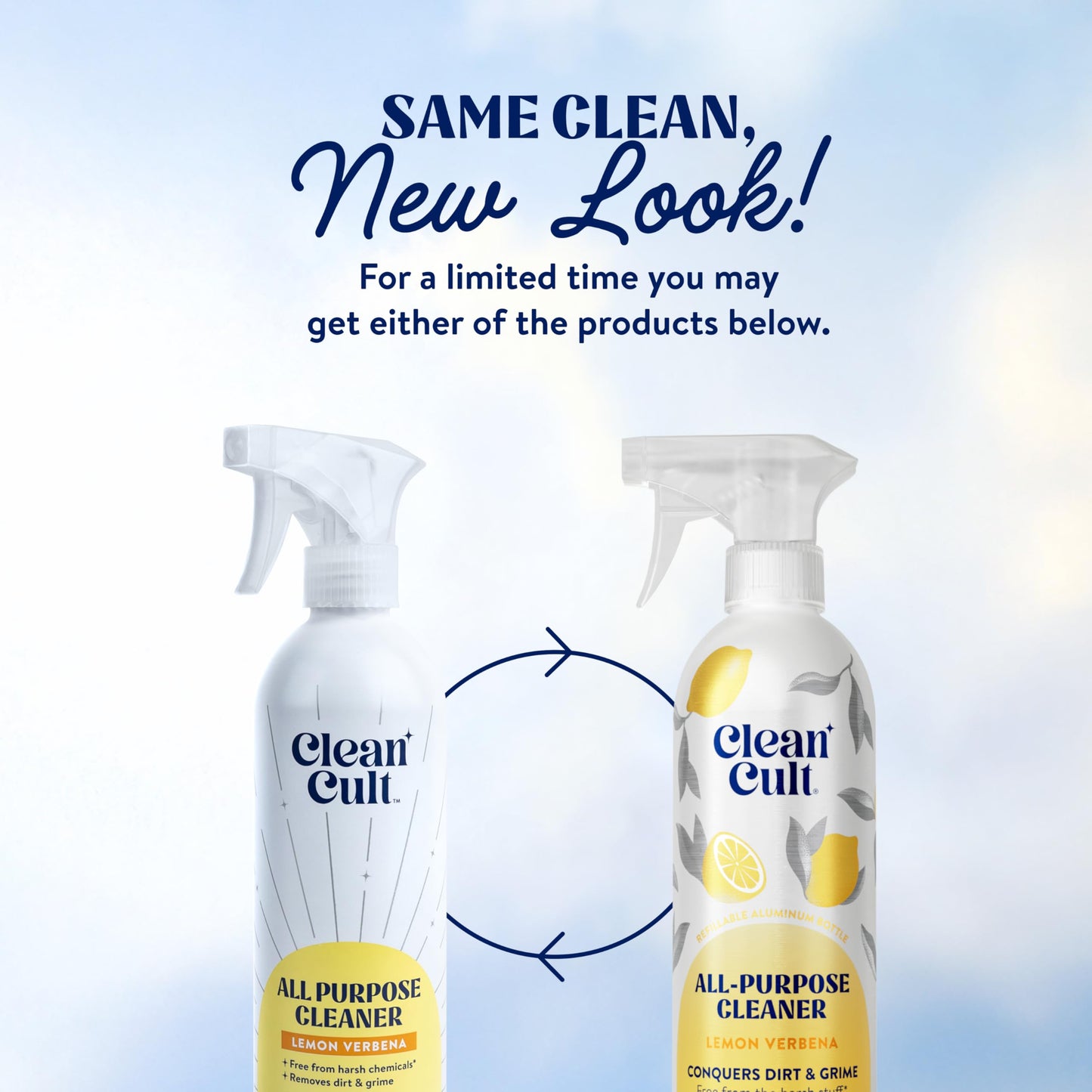 Cleancult - Lemon Verbena - All Purpose Cleaner - Refillable Aluminum Bottle - Cleaner Spray that Removes Dirty & Grime - 16 oz - 1 Pack