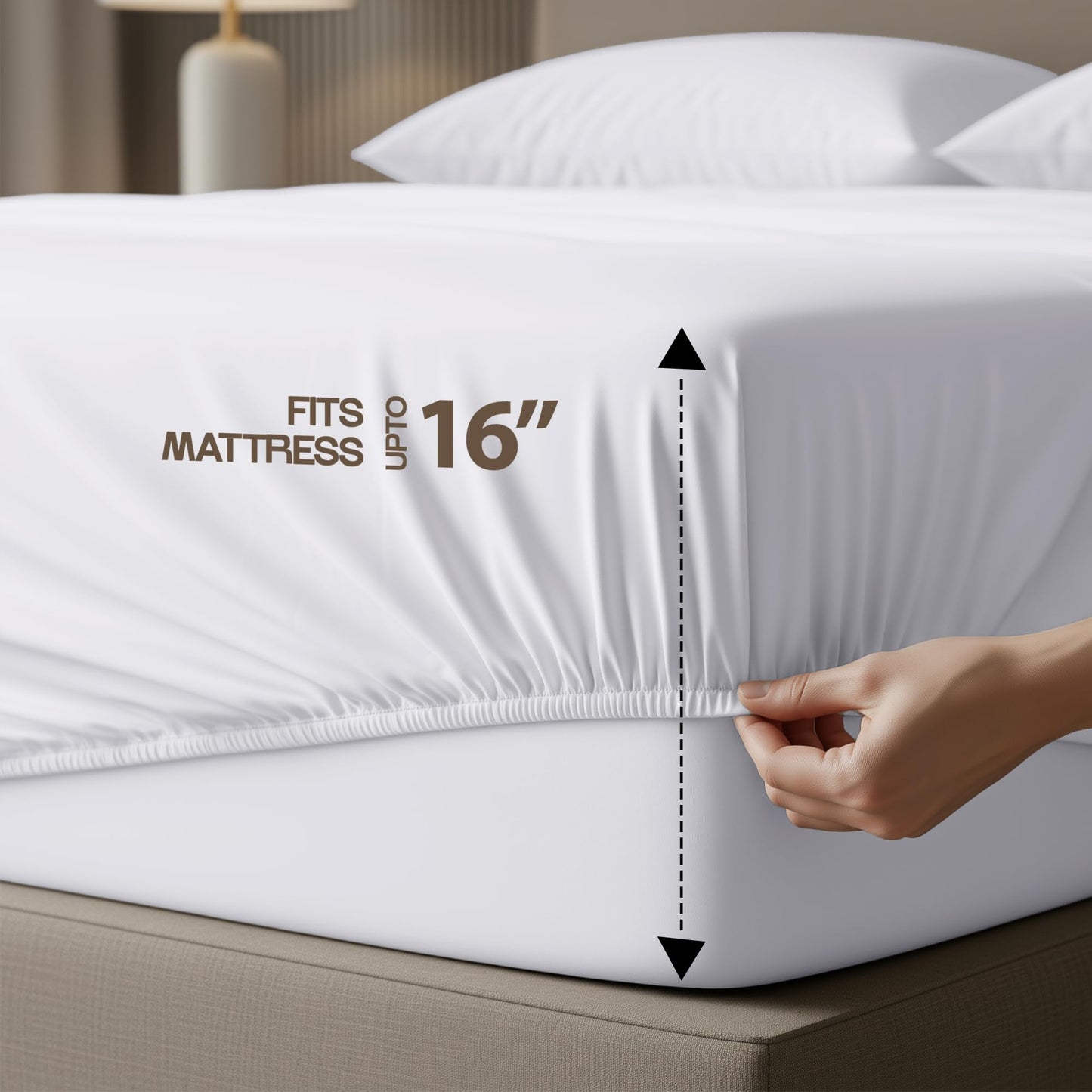 10-Pack Hotel King Size Sheet Set, Soft Brushed Microfiber Hotel Sheets, Hotel Quality Bedding, Deep Pocket, Shrink & Fade Resistant, Easy Care, White