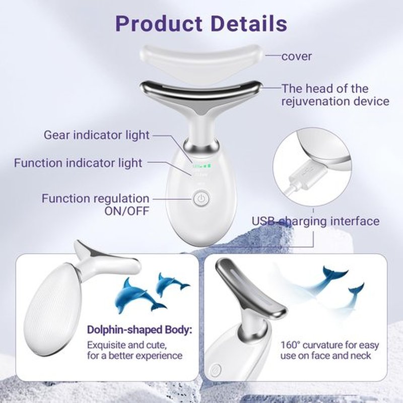 Neck Face Massager, Face Sculpting Tool, 3 Modes and Vibration for Facial Massager for Double - Chin Wrinkle,Daily Home Use