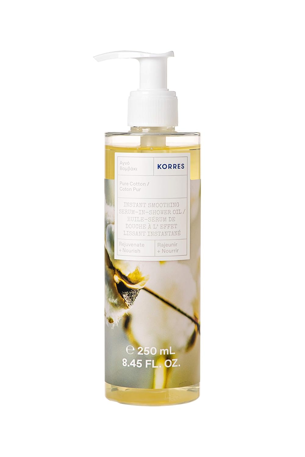 KORRES In-Shower Oil, Body Serum with Sweet Almond Oil for Dry Skin Care, Moisturizing and Hydrating Serum for Post Bath or Shower, Body Oils for Women, Golden Passion Fruit, 8.45 Fl Oz