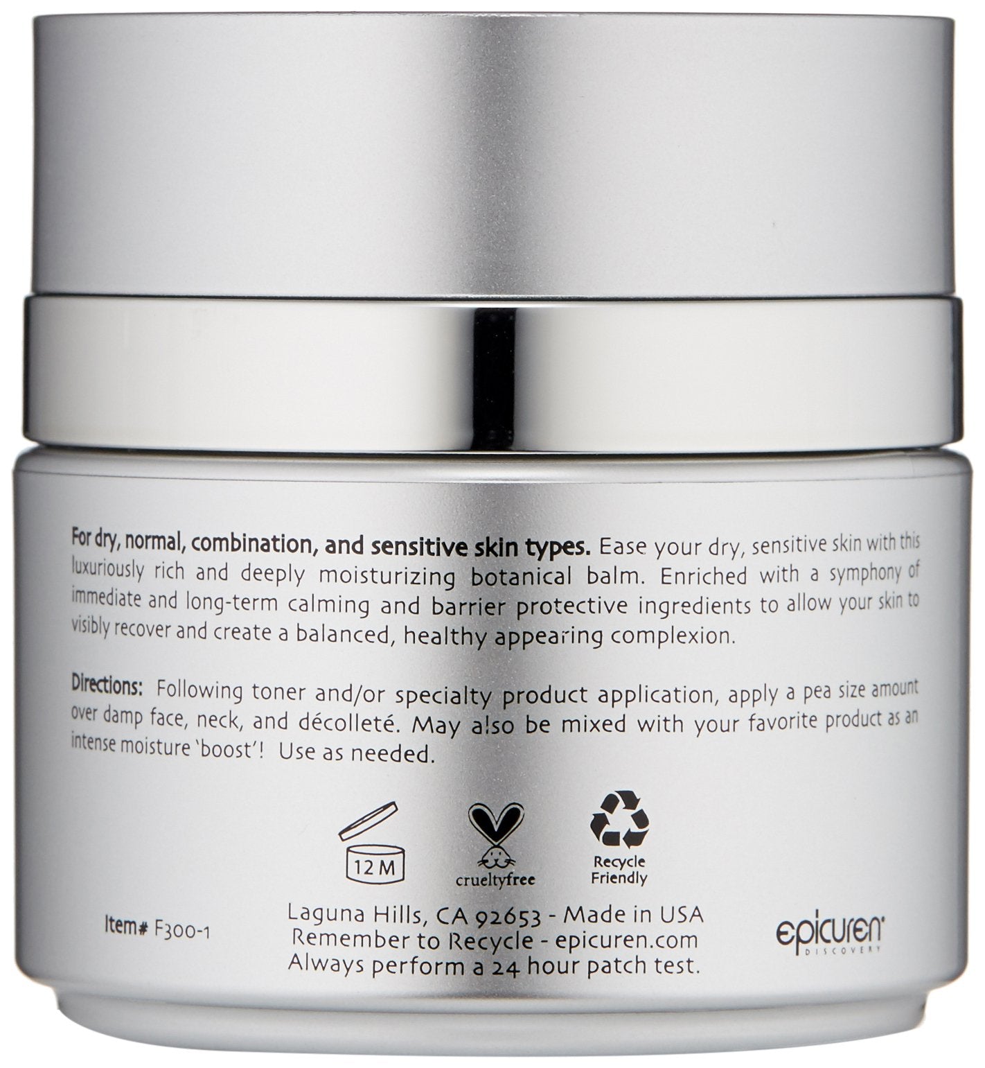 epicuren DISCOVERY Soothe Dermal Repair Balm - Skin Moisturizer for Sensitive Skin