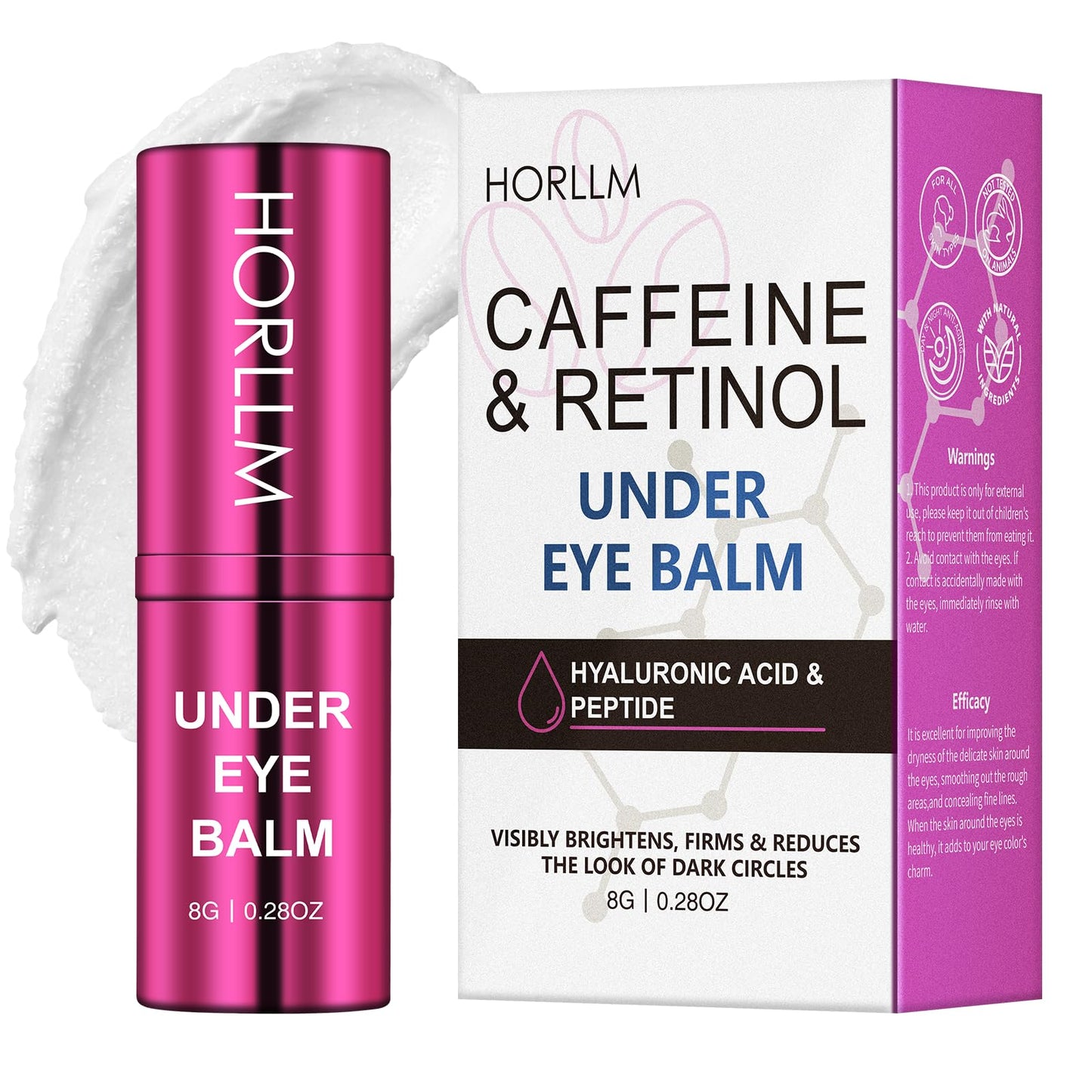 Daily Retinol Eye Cream Balm, Infused with Caffeine to Smooth and Hydrate Skin, Eye Serum for Anti Aging Reduce Wrinkles, Puffiness and Bags Under Eyes, Green
