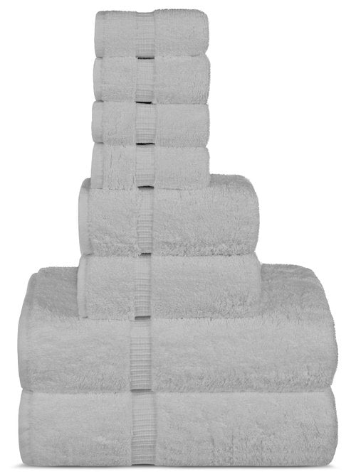 Chakir Turkish Linens | Hotel & Spa Quality 100% Cotton Premium Turkish Towels | Soft & Absorbent (8-Piece Towel Sets, White)