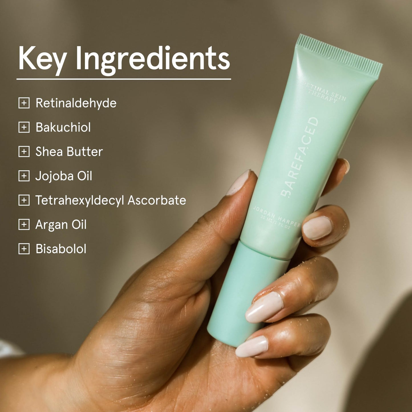 Barefaced Retinal Skin Therapy 30ml - Retinaldehyde & Bakuchiol Serum for Firming, Reducing Fine Lines & Wrinkles, Improving Skin Tone & Texture w/Shea Butter, Jojoba Oil & Argan Oil