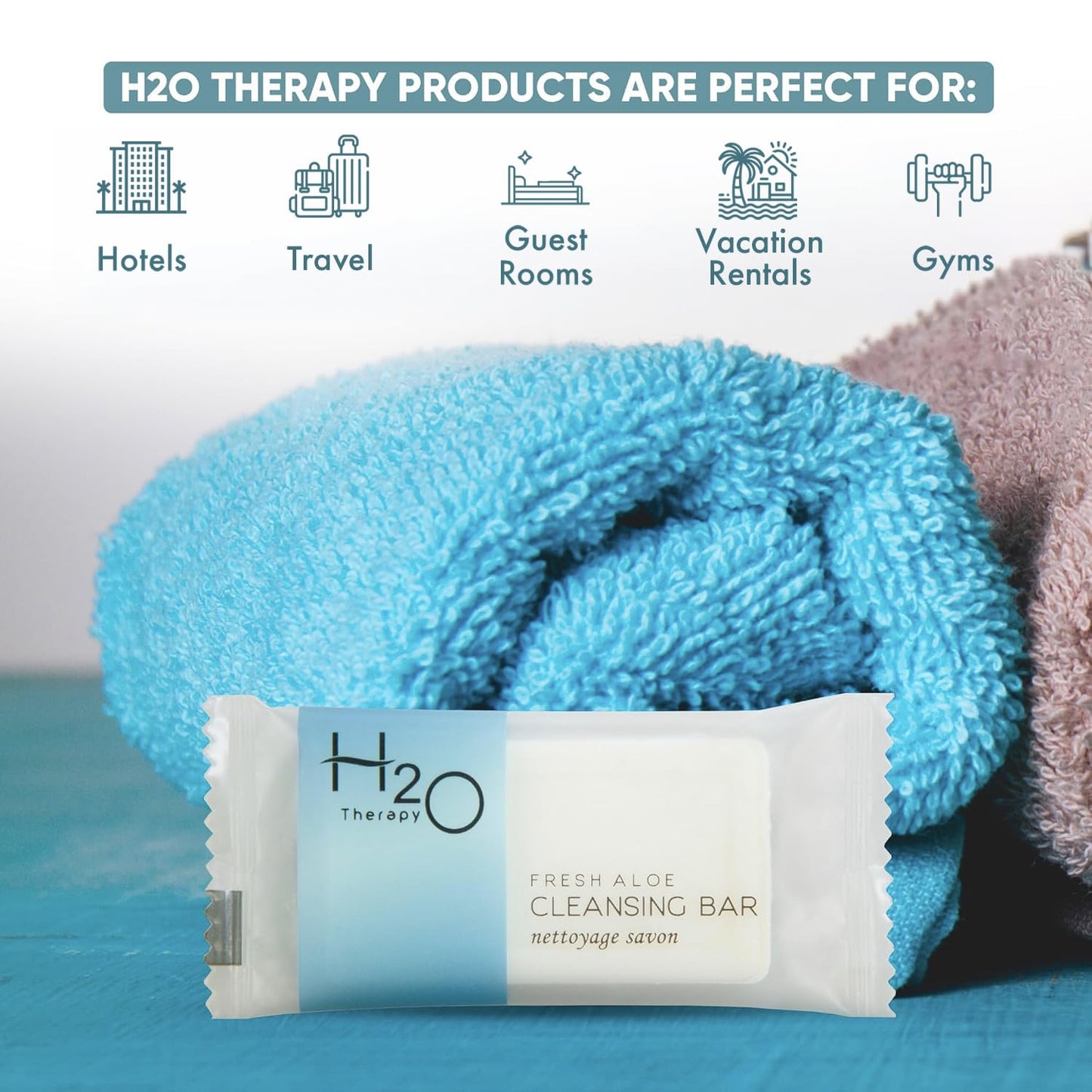 Travel Size Hotel Bar Soap 500 Count 1 oz Cleansing Bars Guest Amenities for Hotels Vacation Rentals and Short Term Rentals Paraben Free Green Tea Scent Infused with Aloe and Olive Oil by H2O Therapy