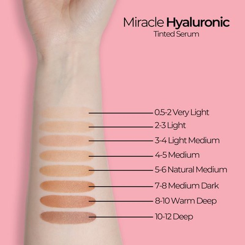 MCoBeauty Miracle Hyaluronic Tinted Serum, 2-3 Light, Hydration & Glow for Radiant Skin, Vegan, Cruelty Free Cosmetics