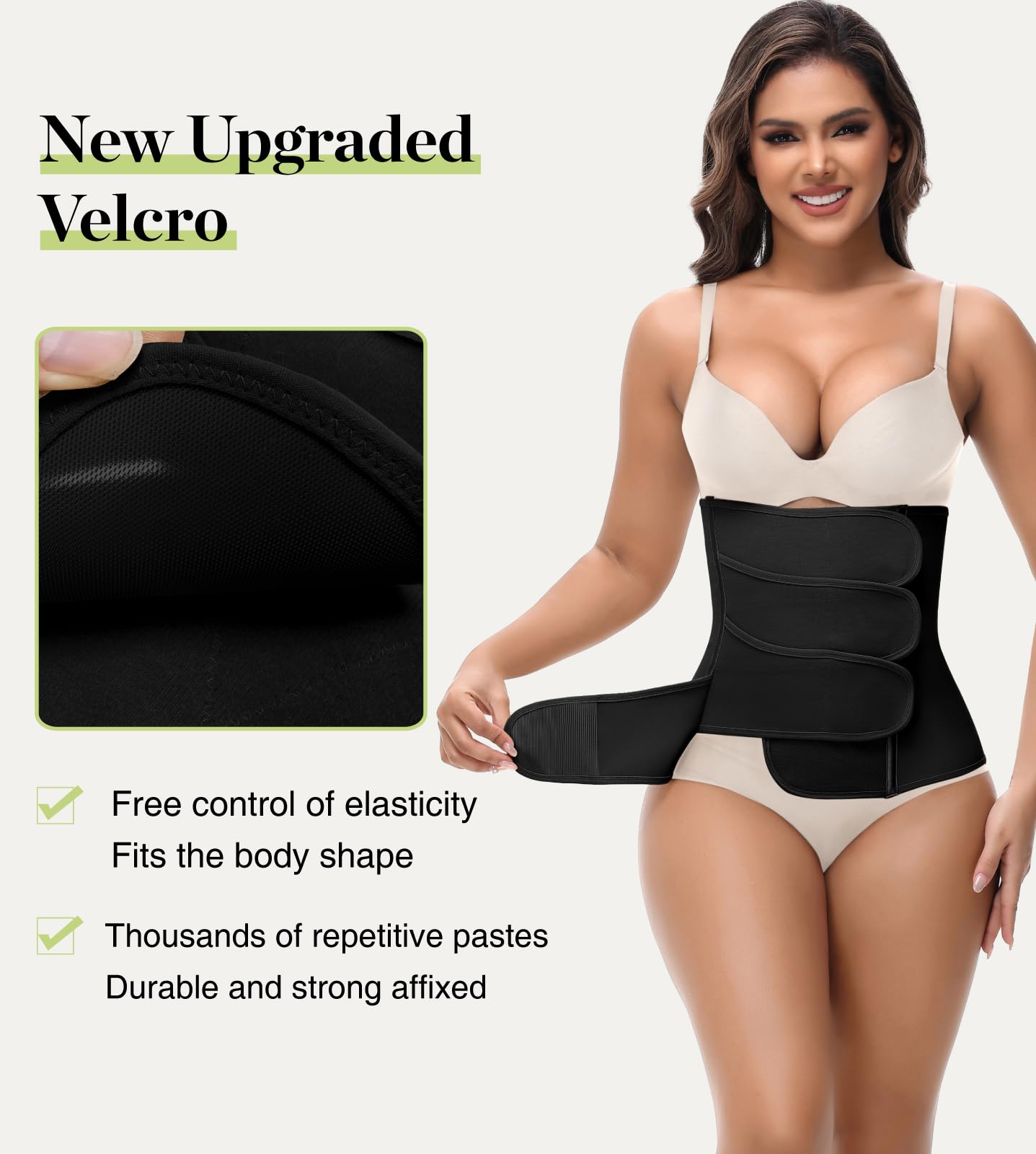 SHAPSHE Waist Trainer for Women Postpartum Recovery Wrap Girdle Cincher Corset Shapewear Belly Band Black M