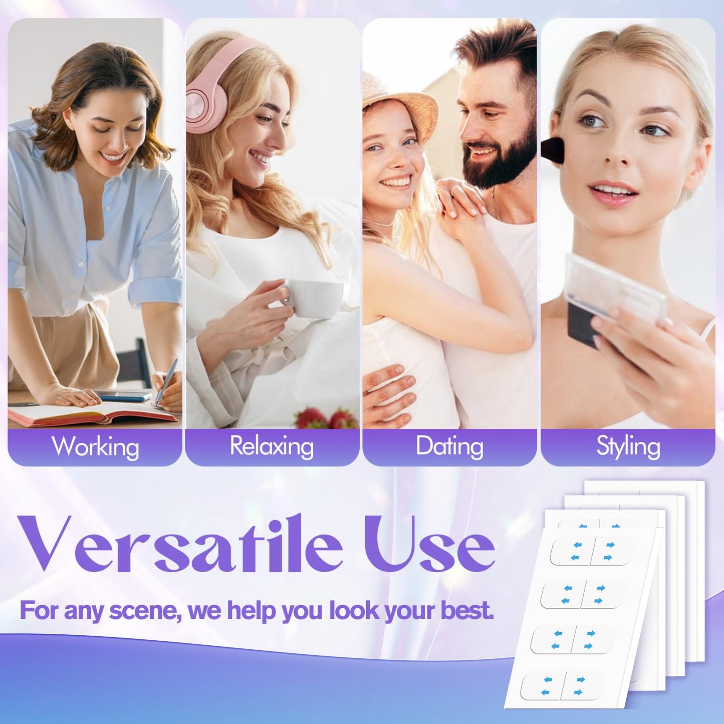 DIWUMO 180 Pcs Instant Face Lift Tape - Invisible V-Line Lifting Patches for Sagging Skin, Jawline & Neck - Ultra-Thin Matte Waterproof Design, Long-Lasting 8H Hold for Daily Makeup & Events