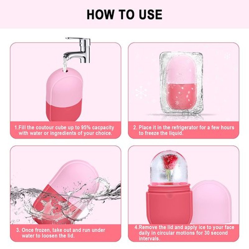 Ice Roller For Face and Eye, Ice Facial Roller Massage guasha Shrink Pore Skin Care Tools, Reusable Ice Stick Remove Dark Circle, Ice Face Mold Sphere Face Ice Cubes for Brighten Lubricate Fine Lines