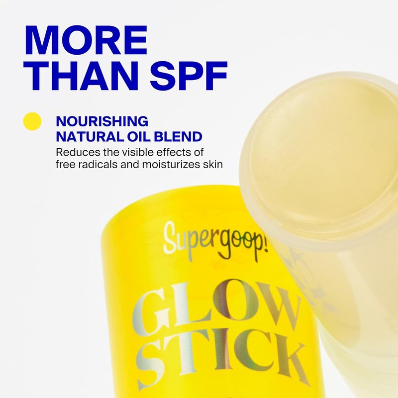 Supergoop! Glow Stick SPF 50 PA++++ | Hydrating Dry Oil Sunscreen Stick for Face & Body - Brightens Skin, Travel-Friendly
