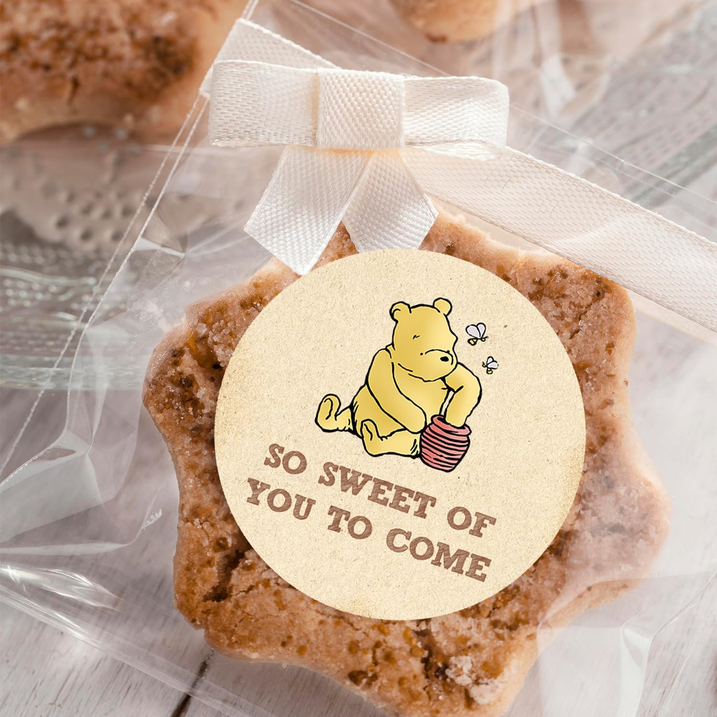 72 Pcs Winnie Stickers, Winnie Baby Shower, Pooh Stickers Gifts Set, Winnie Birthday Decorations, A Little Yummy for Your Tummy Stickers, Winnie Baby Shower Birthday Party Decorations