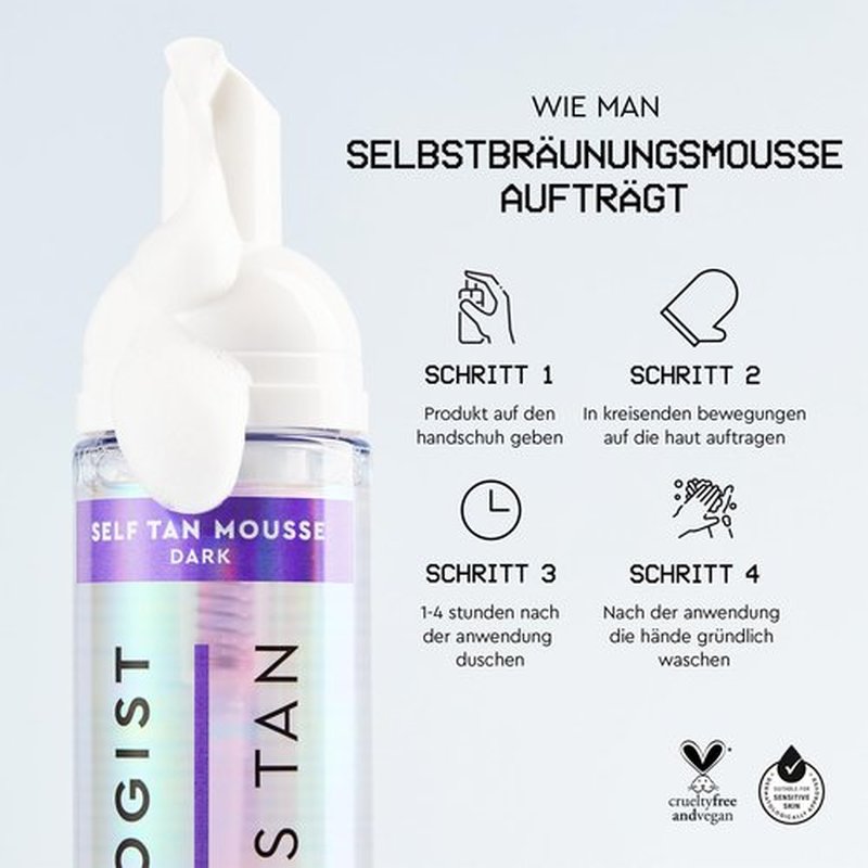 Tanologist Express Self Tan Mousse, Extra Dark - Hydrating Sunless Tanning Foam, Vegan and Cruelty Free - 6.76 Fl Oz