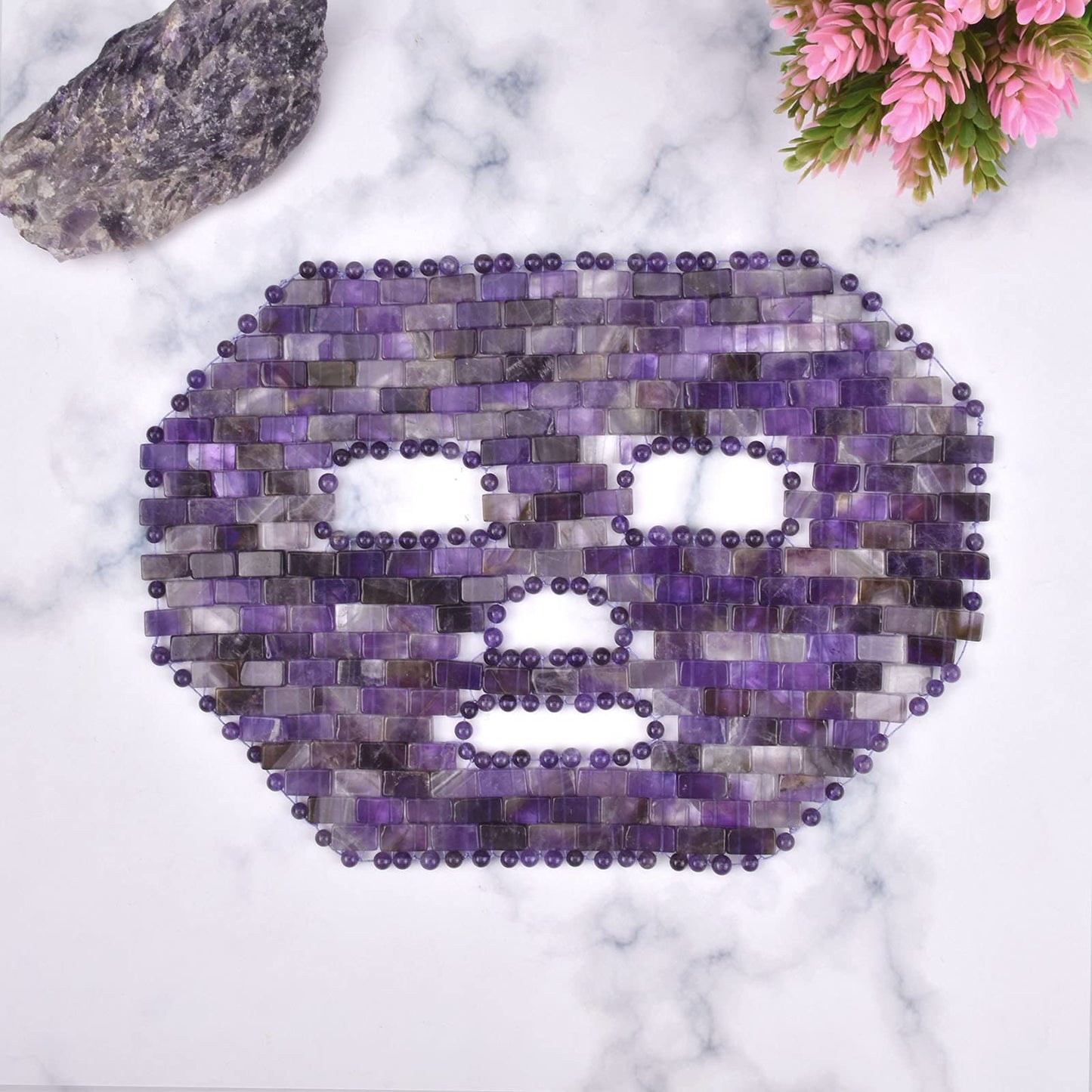 ideayard Jade Facial Mask｜100% All Natural Jade Sleep Mask｜Diminish Puffiness｜Soothe Eye Fatigue (Purple)