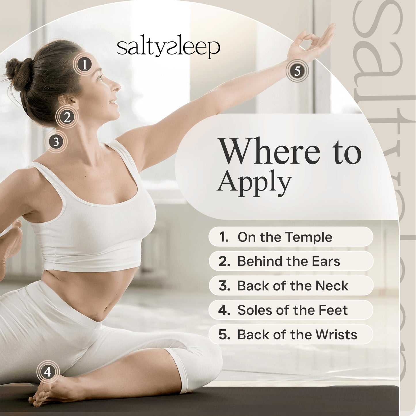 Saltysleep Roll On Essential Aroma Oil Premium Blend - Korean Ginseng, Olive Fruit, Castor Seed Relaxation Support Cooling Sensation Vitality Support Pocket-Sized Aromatherapy Oil 0.33 fl.oz 10ml