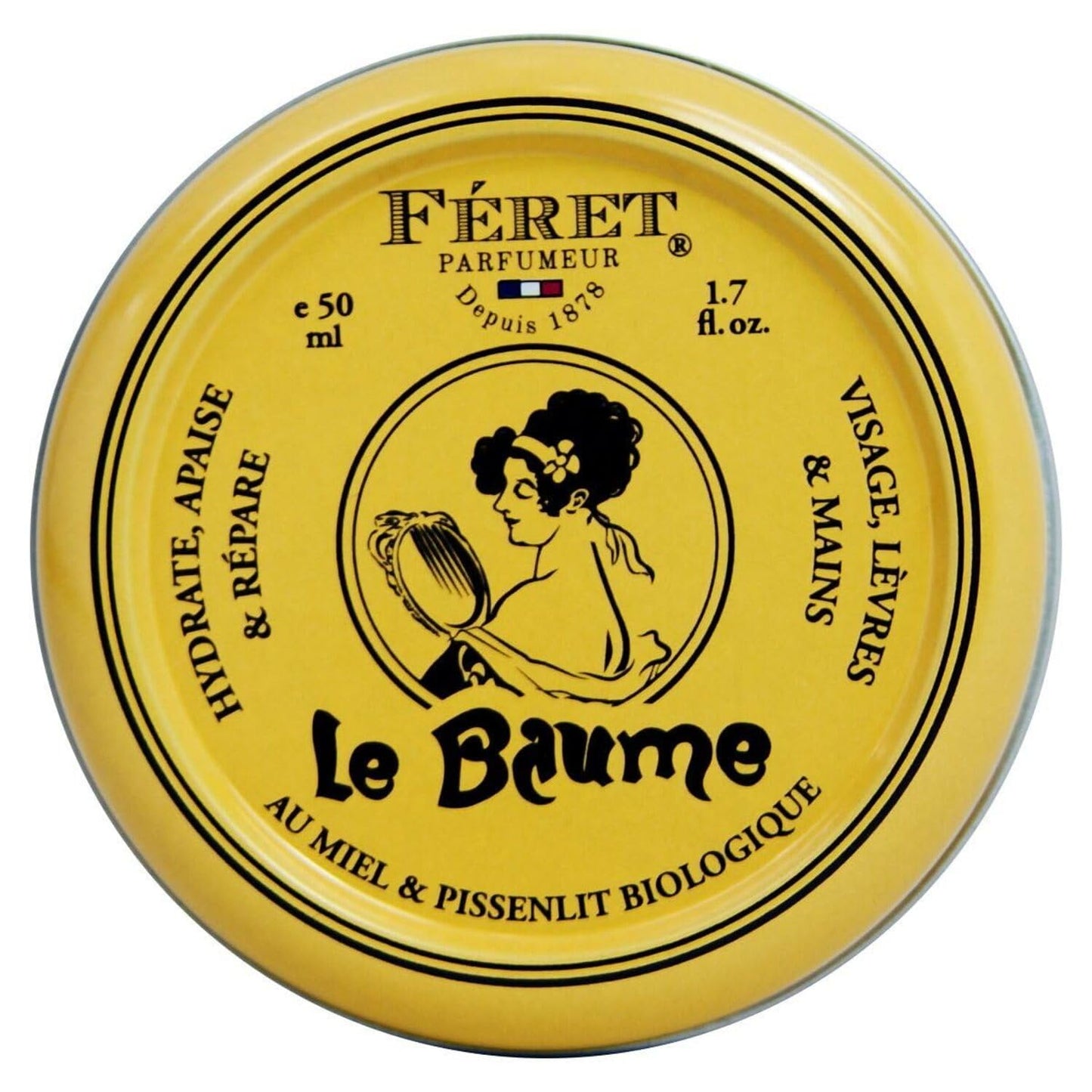 Feret Parfumeur Le Baume Multi-Purpose Balm – Rose Poudré – Deeply Hydrating Moisturizer for Dry Cracked Skin, Lips & Cuticles - Natural Lip Balm with Shea Butter & Honey – 50ml/1.7 Ounce