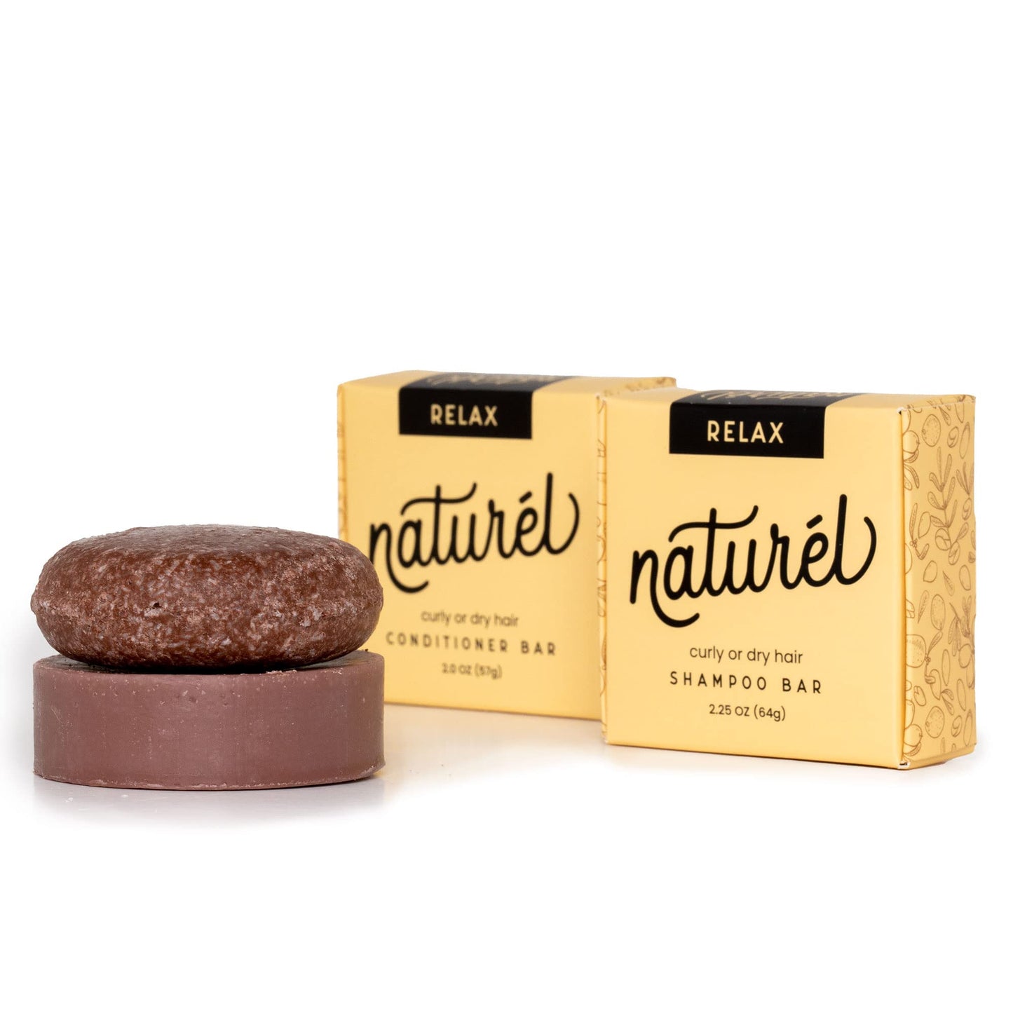 Naturel Relax Moisturizing Shampoo and Conditioner Set with Argan Oil and Colloidal Oatmeal for Curly, Wavy, Dry, or Frizzy Hair - Vegan, Made in USA
