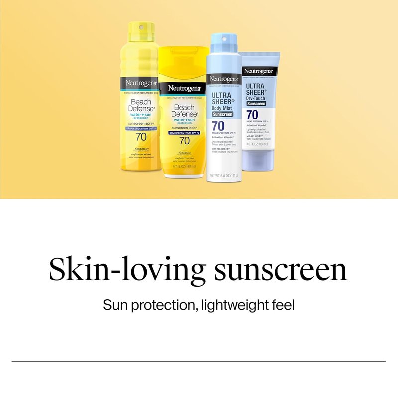 Neutrogena Beach Defense Sunscreen Lotion SPF 70 - Lightweight, Water-Resistant UVA/UVB Protection | 6.7 fl oz