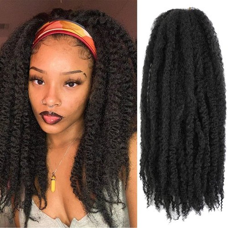 Ayana Marley Hair 3 Packs Marley Twist Braiding Hair Marley Braiding Hair For Faux Locs Crochet Hair 16Inch Long Afro Synthetic Hair Extensions (16 inch-3 pack, 1B)