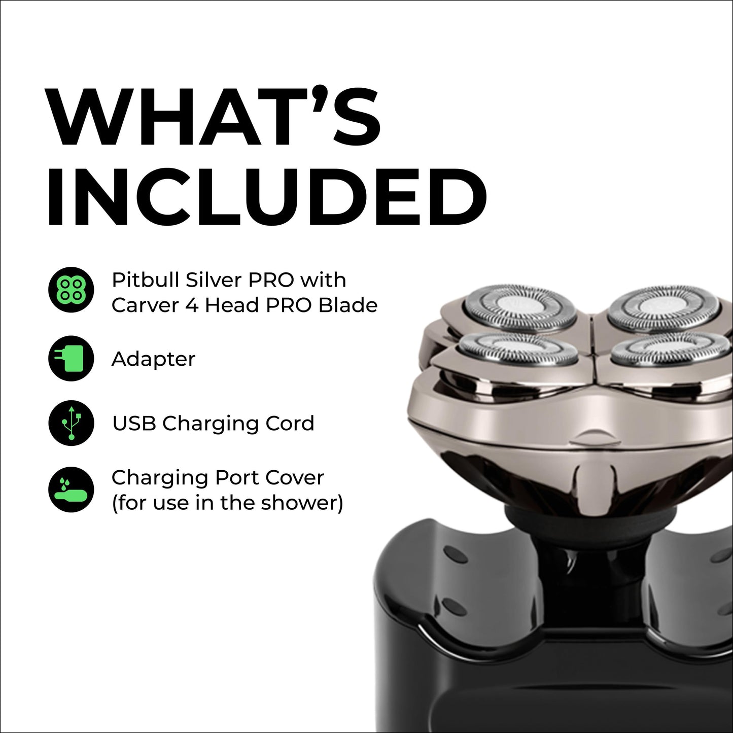Skull Shaver - Pitbull Silver PRO SX5 Head and face Shaver