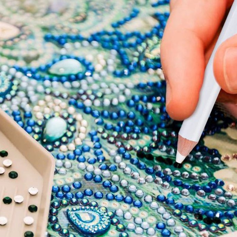 Rhinestones Picker Pencil for Nail Art Gem Crystal Pick up Tool 7-inch Rhinestone Pickup Pen 20Pcs with Pencil Sharpener 3Pcs + Tweezers 2Pcs