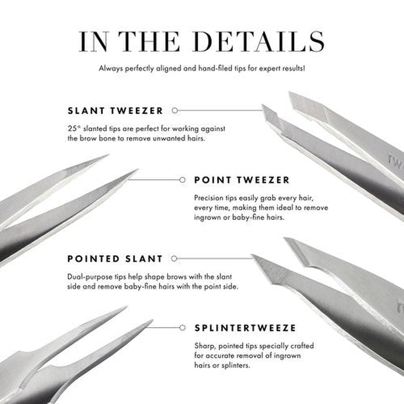 Tweezerman Exclusive Evening Blue Slant Tweezer - Hair Removal Tweezers, Stainless Steel